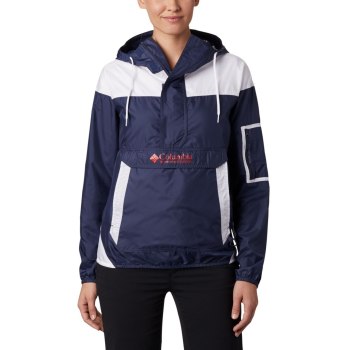 Columbia Challenger Windbreaker, Chamarras Azul Marino Blancos Para Mujer | 981675-QBF